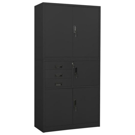 Anthracite gray steel office cabinet 90x40x180 cm by vidaXL, Lockers and storage cabinets - Ref: Foro24-336416, Price: 369,16...