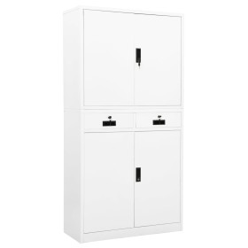 Büroschrank aus weißem Stahl, 90 x 40 x 180 cm von vidaXL, Schließfächer und Lagerschränke - Ref: Foro24-336417, Preis: 248,9...