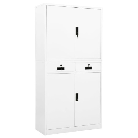 Büroschrank aus weißem Stahl, 90 x 40 x 180 cm von vidaXL, Schließfächer und Lagerschränke - Ref: Foro24-336417, Preis: 268,1...