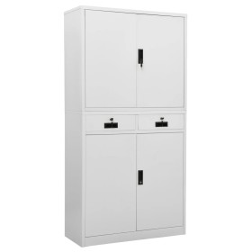 Hellgrauer Büroschrank aus Stahl 90x40x180 cm von vidaXL, Schließfächer und Lagerschränke - Ref: Foro24-336418, Preis: 300,90...