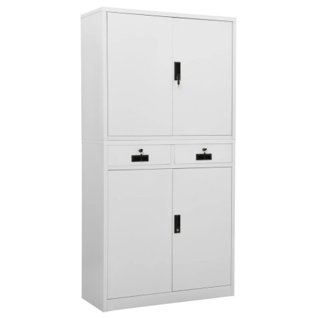 Hellgrauer Büroschrank aus Stahl 90x40x180 cm von vidaXL, Schließfächer und Lagerschränke - Ref: Foro24-336418, Preis: 335,79...