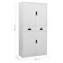 Light gray steel office cabinet 90x40x180 cm by vidaXL, Lockers and storage cabinets - Ref: Foro24-336418, Price: 335,79 €, D...