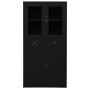 Steel and black tempered glass office cabinet 90x40x180 cm by vidaXL, Lockers and storage cabinets - Ref: Foro24-336423, Pric...