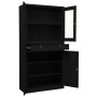 Steel and black tempered glass office cabinet 90x40x180 cm by vidaXL, Lockers and storage cabinets - Ref: Foro24-336423, Pric...