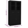 Steel and black tempered glass office cabinet 90x40x180 cm by vidaXL, Lockers and storage cabinets - Ref: Foro24-336423, Pric...