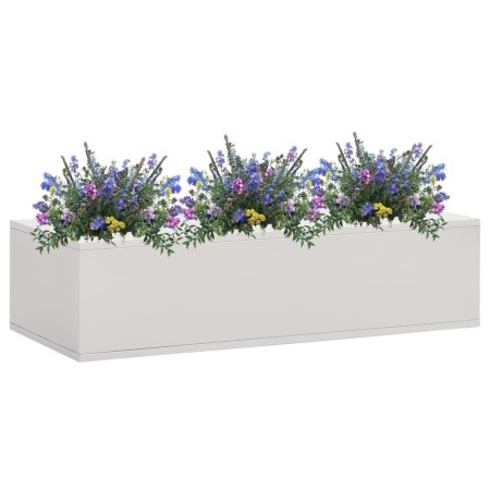 Hellgrauer Büro-Blumenkasten aus Stahl, 90 x 40 x 23 cm von vidaXL, Töpfe und Pflanzgefäße - Ref: Foro24-336426, Preis: 48,21...