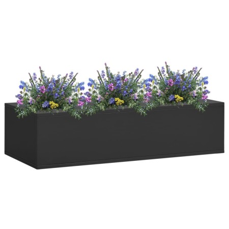 Anthrazitgrauer Büro-Blumenkasten aus Stahl, 90 x 40 x 23 cm von vidaXL, Töpfe und Pflanzgefäße - Ref: Foro24-336428, Preis: ...