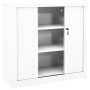 Kleiderschrank mit weißer Stahlschiebetür 90x40x90 cm von vidaXL, Schließfächer und Lagerschränke - Ref: Foro24-336429, Preis...