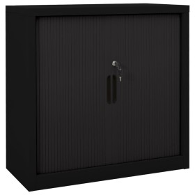 Sliding door wardrobe, black steel, 90x40x90 cm by vidaXL, Lockers and storage cabinets - Ref: Foro24-336431, Price: 282,99 €...