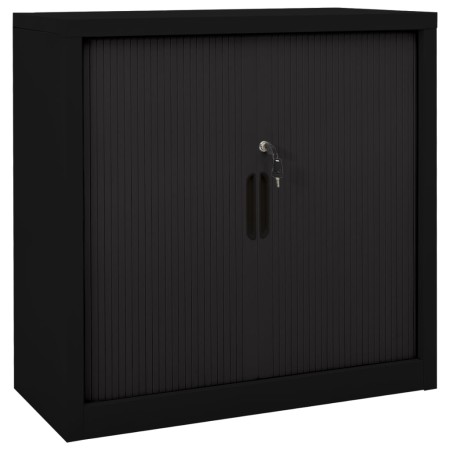 Sliding door wardrobe, black steel, 90x40x90 cm by vidaXL, Lockers and storage cabinets - Ref: Foro24-336431, Price: 286,39 €...