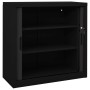 Sliding door wardrobe, black steel, 90x40x90 cm by vidaXL, Lockers and storage cabinets - Ref: Foro24-336431, Price: 286,39 €...