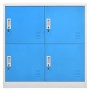 Light gray and blue steel locker cabinet 90x45x92.5 cm by vidaXL, Lockers and storage cabinets - Ref: Foro24-336433, Price: 1...