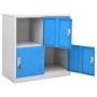 Light gray and blue steel locker cabinet 90x45x92.5 cm by vidaXL, Lockers and storage cabinets - Ref: Foro24-336433, Price: 1...