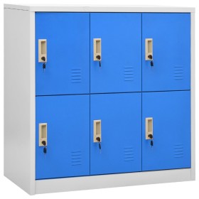 Light gray and blue steel locker cabinet 90x45x92.5 cm by vidaXL, Lockers and storage cabinets - Ref: Foro24-336437, Price: 2...