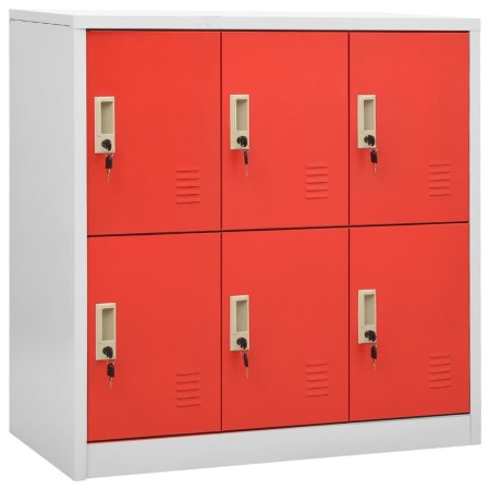 Light gray and red steel locker cabinet 90x45x92.5 cm by vidaXL, Lockers and storage cabinets - Ref: Foro24-336438, Price: 20...