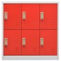 Light gray and red steel locker cabinet 90x45x92.5 cm by vidaXL, Lockers and storage cabinets - Ref: Foro24-336438, Price: 20...