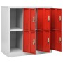 Light gray and red steel locker cabinet 90x45x92.5 cm by vidaXL, Lockers and storage cabinets - Ref: Foro24-336438, Price: 20...