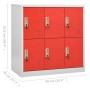 Light gray and red steel locker cabinet 90x45x92.5 cm by vidaXL, Lockers and storage cabinets - Ref: Foro24-336438, Price: 20...