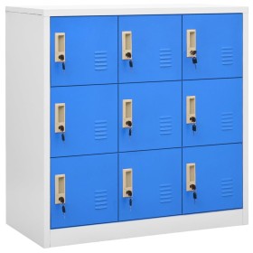 Light gray and blue steel locker cabinet 90x45x92.5 cm by vidaXL, Lockers and storage cabinets - Ref: Foro24-336441, Price: 2...