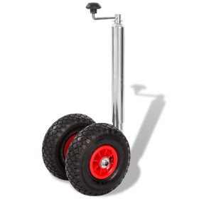 Trailer jockey wheel with 2 tires 200 kg by vidaXL, Trailers for goods and transport - Ref: Foro24-142362, Price: 63,99 €, Di...