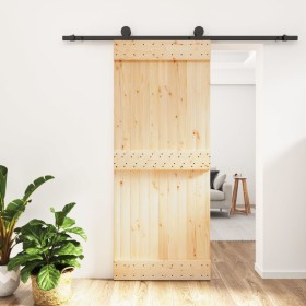 Sliding door with solid pine wood fittings 85x210 cm by vidaXL, Doors - Ref: Foro24-3203066, Price: 178,87 €, Discount: %