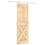 Puerta corredera con herrajes madera maciza de pino 70x210 cm de vidaXL, Puertas - Ref: Foro24-3203191, Precio: 167,66 €, Des...