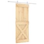 Puerta corredera con herrajes madera maciza de pino 80x210 cm de vidaXL, Puertas - Ref: Foro24-3203192, Precio: 165,15 €, Des...