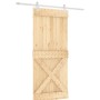 Puerta corredera con herrajes madera maciza de pino 90x210 cm de vidaXL, Puertas - Ref: Foro24-3203194, Precio: 160,81 €, Des...