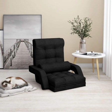 Folding floor chair with bed function black fabric by vidaXL, Floor chairs - Ref: Foro24-336527, Price: 121,99 €, Discount: %