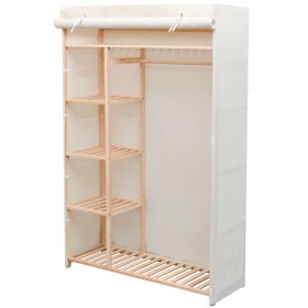 Fabric and pine wood wardrobe 110x40x170 cm by vidaXL, Wardrobes - Ref: Foro24-42976, Price: 139,37 €, Discount: %