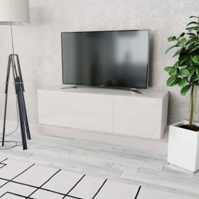 Glossy white plywood TV cabinet 120x40x34 cm by vidaXL, TV Furniture - Ref: Foro24-244870, Price: 93,99 €, Discount: %