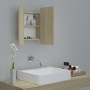 Armario espejo de baño LED acrílico roble Sonoma 40x12x45 cm de vidaXL, Tocadores de baño - Ref: Foro24-804951, Precio: 40,20...