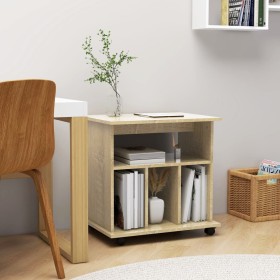 Kleiderschrank mit Rollen Sonoma-Eichensperrholz 60x45x60cm von vidaXL, Schließfächer und Lagerschränke - Ref: Foro24-808479,...