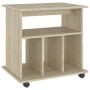 Kleiderschrank mit Rollen Sonoma-Eichensperrholz 60x45x60cm von vidaXL, Schließfächer und Lagerschränke - Ref: Foro24-808479,...