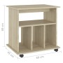 Kleiderschrank mit Rollen Sonoma-Eichensperrholz 60x45x60cm von vidaXL, Schließfächer und Lagerschränke - Ref: Foro24-808479,...