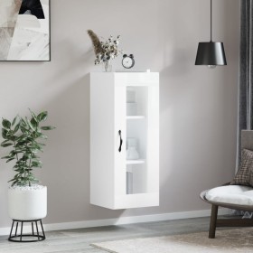 Glossy white wall cabinet 34.5x34x90 cm by vidaXL, Sideboards - Ref: Foro24-835004, Price: 52,90 €, Discount: %