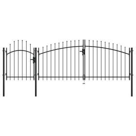 Black steel garden gate 1.5x4 m by vidaXL, garden gates - Ref: Foro24-144362, Price: 263,02 €, Discount: %