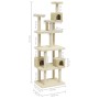 Cat scratching post with cream sisal posts 188 cm by vidaXL, Cat furniture - Ref: Foro24-171488, Price: 101,64 €, Discount: %