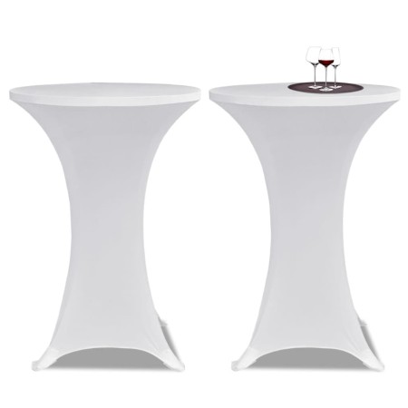 2 Manteles blancos ajustados para mesa de pie - 80 cm diámetro de vidaXL, Fundas - Ref: Foro24-241203, Precio: 26,67 €, Descu...