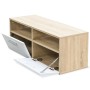 Oak and white engineered wood TV cabinet 95x35x36 cm by vidaXL, TV Furniture - Ref: Foro24-244869, Price: 75,42 €, Discount: %