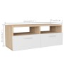 Oak and white engineered wood TV cabinet 95x35x36 cm by vidaXL, TV Furniture - Ref: Foro24-244869, Price: 75,42 €, Discount: %