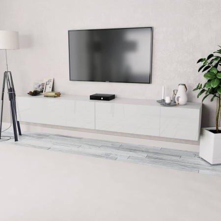 Mueble para TV 2 uds contrachapada blanco brillo 120x40x34cm de vidaXL, Muebles TV - Ref: Foro24-275113, Precio: 185,66 €, De...