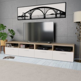 Mueble de TV 2 pzs madera ingeniería roble y blanco 95x35x36 cm de vidaXL, Muebles TV - Ref: Foro24-275112, Precio: 140,80 €,...