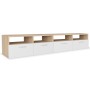 Mueble de TV 2 pzs madera ingeniería roble y blanco 95x35x36 cm de vidaXL, Muebles TV - Ref: Foro24-275112, Precio: 141,95 €,...