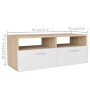 TV stand 2 pieces engineered wood oak and white 95x35x36 cm by vidaXL, TV Furniture - Ref: Foro24-275112, Price: 141,95 €, Di...