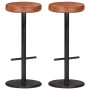 Kitchen bar stools 2 units genuine brown leather by vidaXL, Kitchen stools - Ref: Foro24-321875, Price: 215,99 €, Discount: %