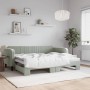 Light gray velvet trundle sofa bed 90x200 cm by vidaXL, Beds and slatted bases - Ref: Foro24-3197063, Price: 291,97 €, Discou...