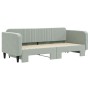 Light gray velvet trundle sofa bed 90x200 cm by vidaXL, Beds and slatted bases - Ref: Foro24-3197063, Price: 291,97 €, Discou...