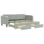 Trundle sofa bed with drawers light gray velvet 90x200 cm by vidaXL, Beds and slatted bases - Ref: Foro24-3197111, Price: 349...