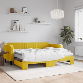 Trundle sofa bed with yellow velvet mattress 90x200 cm by vidaXL, Beds and slatted bases - Ref: Foro24-3197092, Price: 468,19...